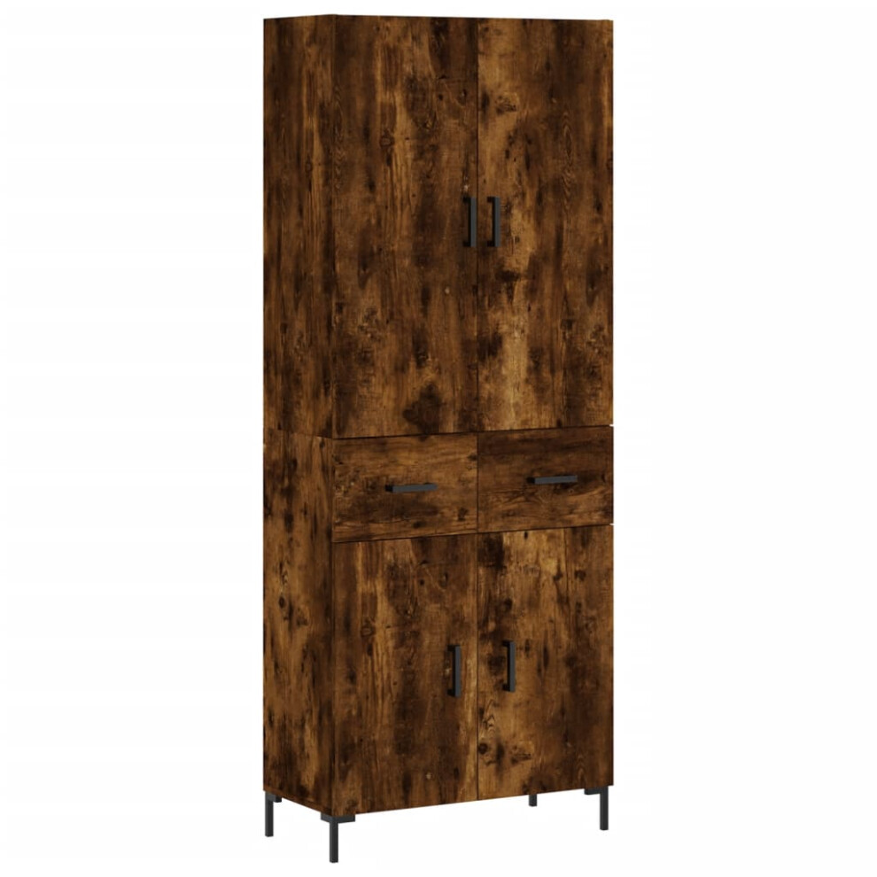 Vidaxl (Smoked Oak) Highboard Sideboard Cupboard Side Cabinet Smoked Oak Engineered Wood