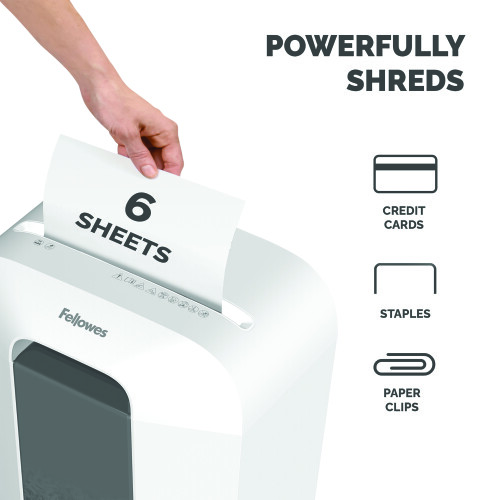 Fellowes Fellowes LX25 Cross-Cut Shredder White 100110063 2