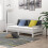 VidaXL (white) vidaXL Solid Pinewood Pull-out Day Bed 2x(90x200) cm Wooden Sleepover Sofa Bed 3
