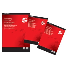 5 Star Office A4 150 Micron Laminating Pouches Gloss (Pack of 100)