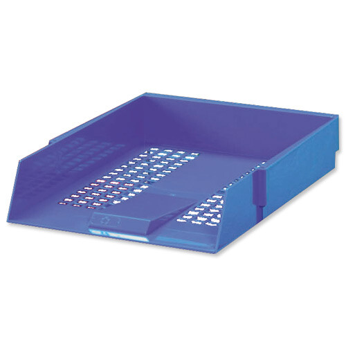 5 Star Office Letter Tray High-impact Polystyrene Foolscap Blue 1