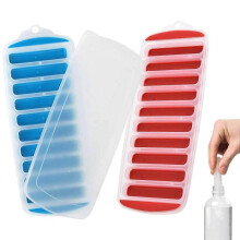 2 Pack Ice Cube Tray,narrow Water Bottle Ice Stick Tray with Lid,bottom Silicone Ice Trays for Sports Drinks And Water