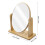 Khaki Wood Makeup Mirror Swivel Oval Tabletop Vanity Mirror 2