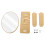 Khaki Wood Makeup Mirror Swivel Oval Tabletop Vanity Mirror 7