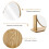 Khaki Wood Makeup Mirror Swivel Oval Tabletop Vanity Mirror 5