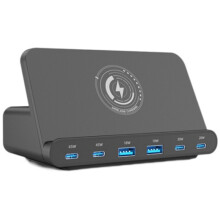 (UK Plug) 818D 160W 4 Type-C + 2 USB Portable GaN Desktop Ch