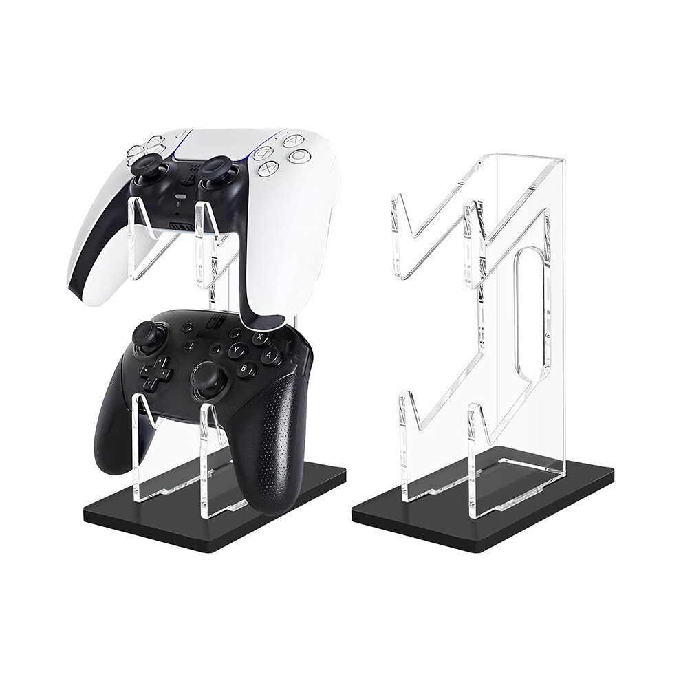 (Black) Acrylic Clear Controller Display Stand 2 Tiers Gam Black 6914279254733