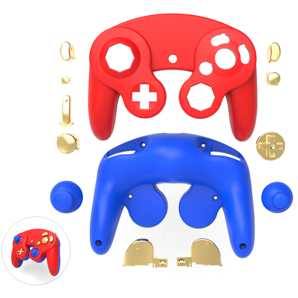 (Redblue) For Nintendo Gamecube Controller Housing Shell Pla 6914270508576