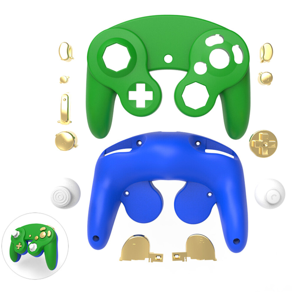 (Greenblue) For Nintendo Gamecube Controller Housing Shell Pla 6914279384959
