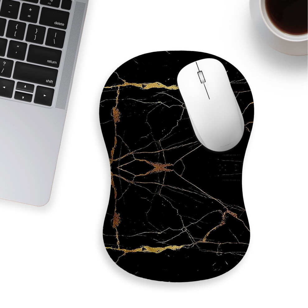 ( Cracks) 30X20x2.5cm Office Gaming Mouse Pad With Wrist Res Golden 6914273406831