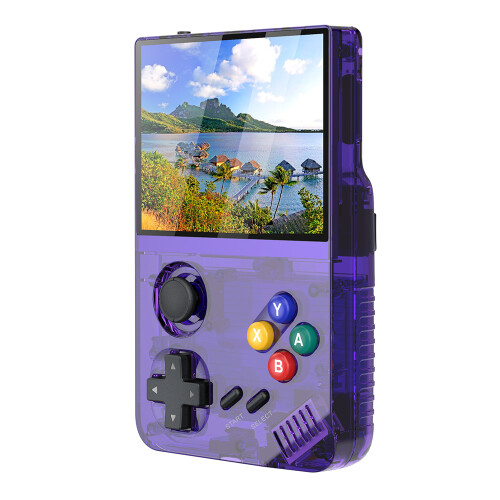(Purple) Game console M19 3.5-inch IPS Screen Retro Handhel