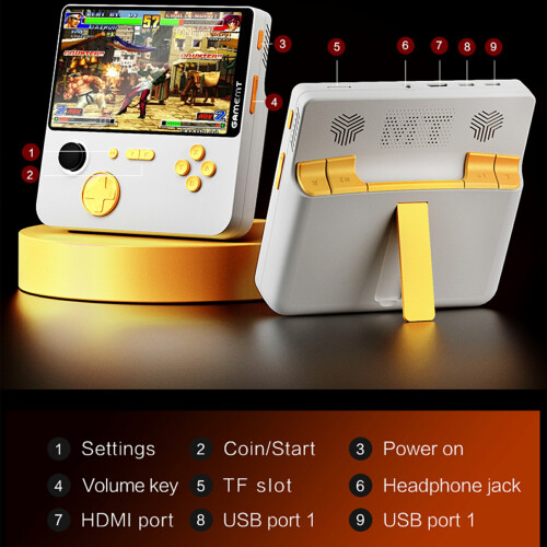 (Red) Game console E5 5.0-inch Retro Handheld Game Conso 2