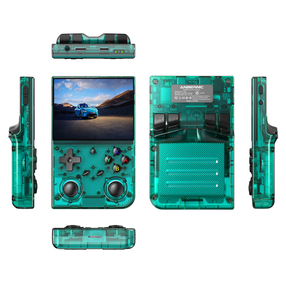 (Transparent ) Game Console Rg35xx Pro 64Gb Handheld Game Console Cyan 6914272981988