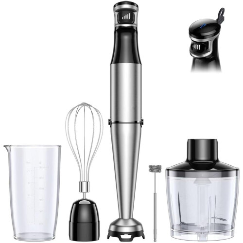 Hand Blender, Soft Start Variable Speed 5 In 1 Stick Blenders For Kitchen 1100w