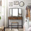 VASAGLE Dressing Table and Stool Set, Dressing Table with Triple Fold Mirror, 3 4