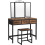 VASAGLE Dressing Table and Stool Set, Dressing Table with Triple Fold Mirror, 3 1