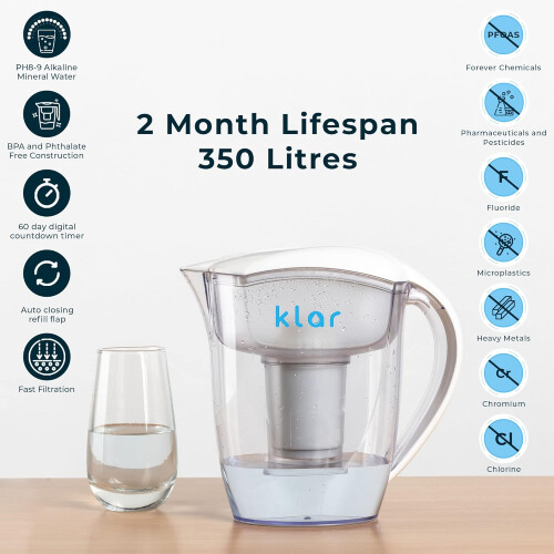 Fluoride Water filter Pitcher 3.5L – Removes Fluoride, Lead, Microplastics, PFOA 2
