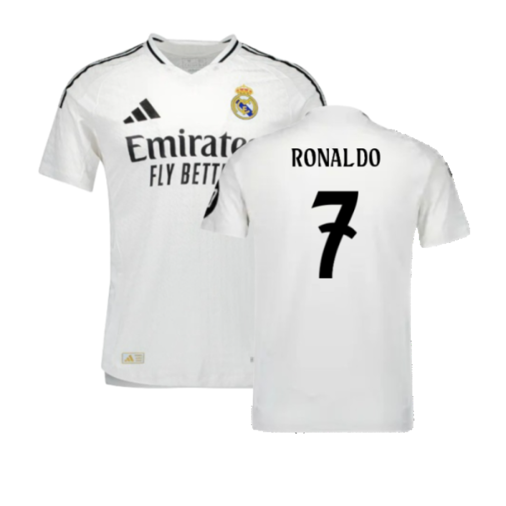 Adidas (M) 2024-2025 Real Madrid Authentic Home Shirt (Ronaldo 7) White