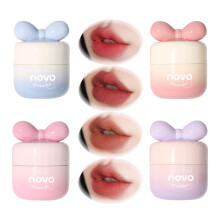 4 Pack Matte Lip Glaze Lipstick Set, Waterproof Long Lasting Non-Stick Cup Lip Gloss with Bow Knot Shape for Lip Care