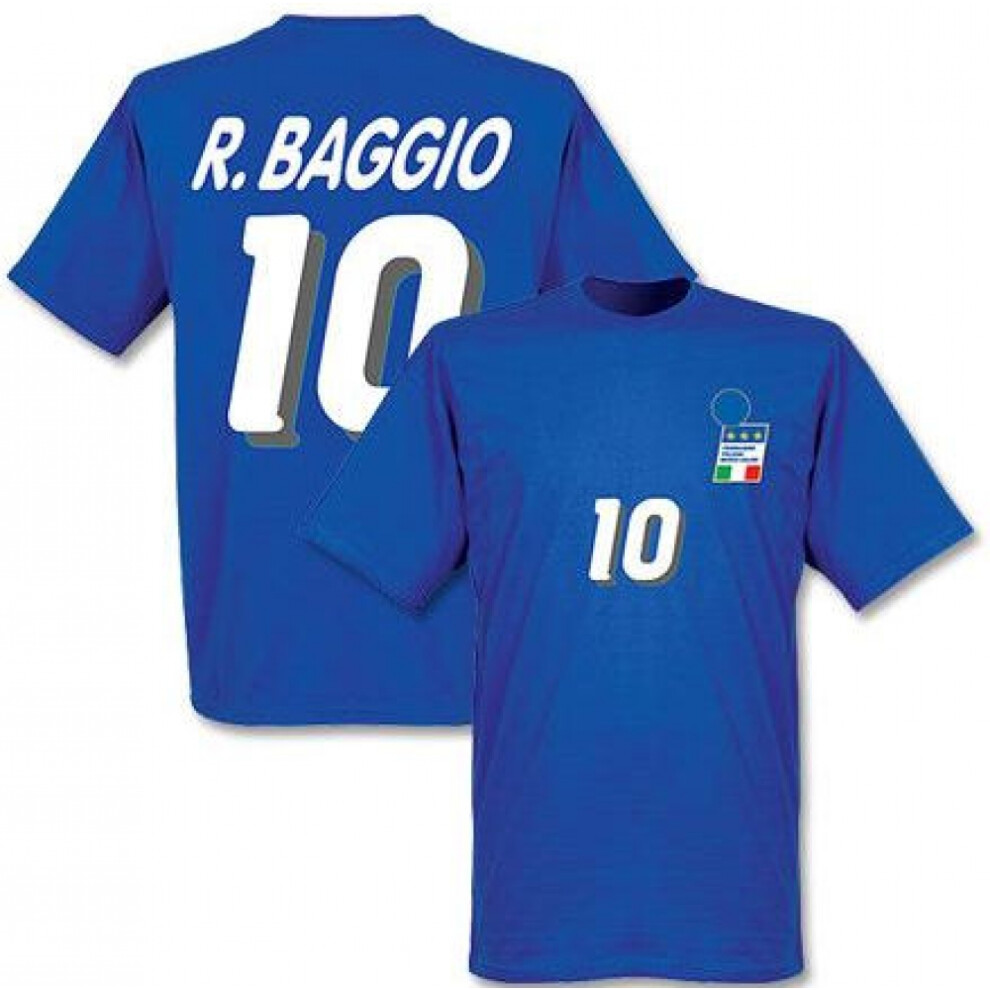 Gildan (M) Roberto Baggio Italy 1994 Home T-Shirt (Blue)