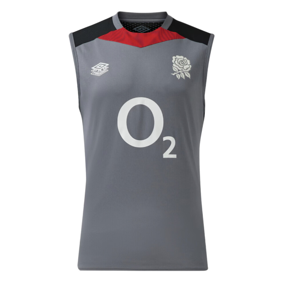 Umbro (3Xl) 2024-2025 England Rugby Sleeveless Jersey O2 (Grey) Grey