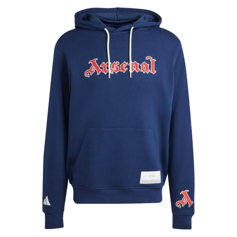 Adidas (M) 2025-2026 Arsenal Us Hoody (Night Indigo) Men's Blue Medium