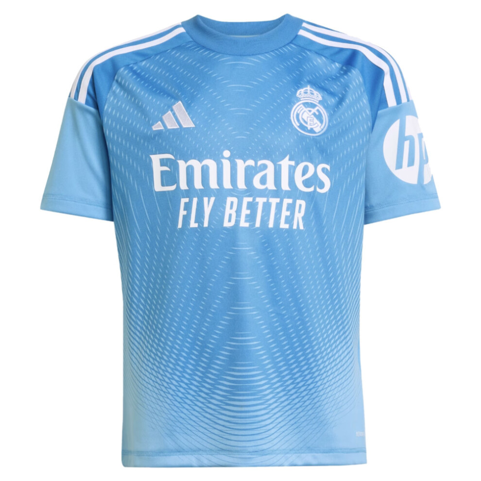 Adidas (Xlb) 2025-2026 Real Madrid Home Goalkeeper Shirt (Blue) - Kids Blue