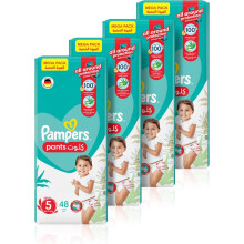 Pampers Baby-Dry Pants Diapers with Aloe Vera Lotion, 360 Fit & up to 100% Leakproof, Size 5, 12-18kg, , 192 Count - 4 Mega Packs