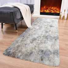 (80 x 150 cm (2ft 6in x 5ft), Silver) Thick Large Shaggy Rugs for Living Room Nonslip Area Rug Soft Fluffy Bedroom Carpets
