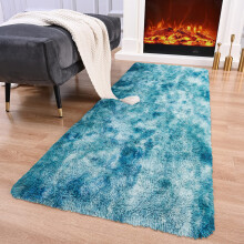 (80 x 150 cm (2ft 6in x 5ft), Teal) Thick Large Shaggy Rugs for Living Room Nonslip Area Rug Soft Fluffy Bedroom Carpets