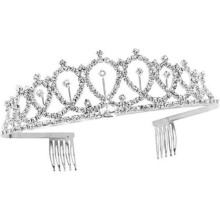 Silver Rhinestone Tiara Crown: Crystal Crown with Comb for Special Occasions