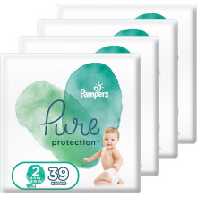 Pampers Pure Protection Dermatologically Tested Diapers, - Size 2, 156 Diaper Count (Pack of 4)