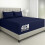 (3PCS BLUE) King Size Fitted Sheets Pillowcase 40CM Bed Sheet 3
