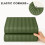 (3PCS OLIVE GREEN) King Size Fitted Sheets Pillowcase 40CM Bed Sheet 5