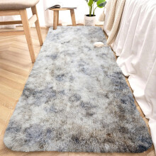(80 X 300 cm (2ft 6in x 10 ft), Silver) Thick Large Shaggy Rugs for Living Room Nonslip Area Rug Soft Fluffy Bedroom Carpets