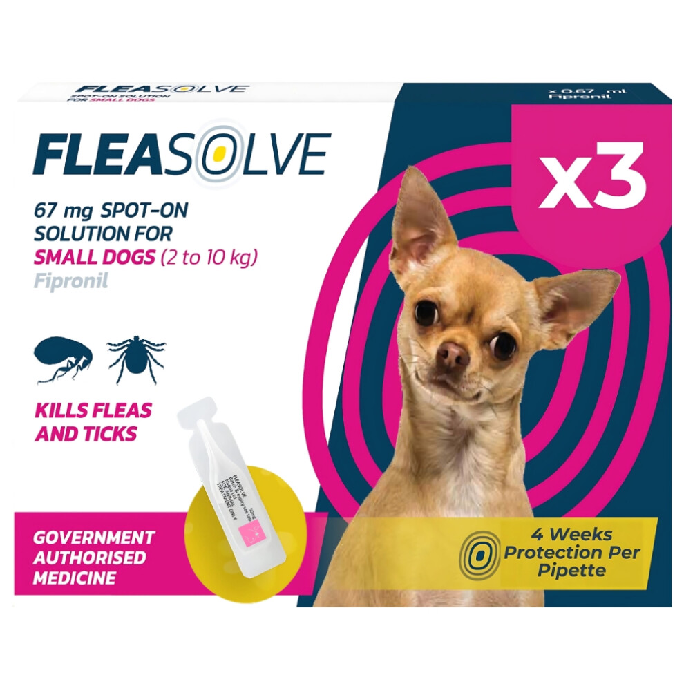 Naqua Ltd Fleasolve Small Dog X3 Flea Treatment