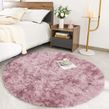 (120 x 120 cm (4ft x 4ft), Pink Lilac) Thick Large Shaggy Rugs for Living Room Nonslip Area Rug Soft Fluffy Bedroom Carpets