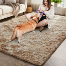(160 x 230 cm (5ft 3 in x 7ft 7in), Beige) Thick Large Shaggy Rugs for Living Room Nonslip Area Rug Soft Fluffy Bedroom Carpets