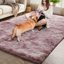 (160 x 230 cm (5ft 3 in x 7ft 7in), Pink Lilac) Thick Large Shaggy Rugs for Living Room Nonslip Area Rug Soft Fluffy Bedroom Carpets