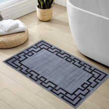 (40x60 cm- Small Bath Door Mat) Printed Grey Rugs Non Slip Area Carpets Runner Mat