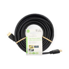 High Speed HDMI Kabel mit Ethernet | HDMI Stecker | HDMI Stecker | 4K@60Hz | ARC | 18 Gbps | 10.0 m | Rund | PVC | Schwarz | Label