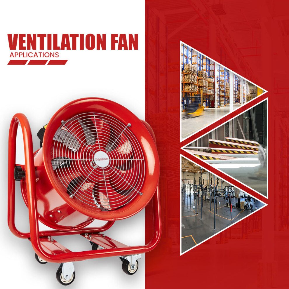 (16" Fan Only) Portable Ventilator Axial Blower Workshop Extractor Fan 7427246567907