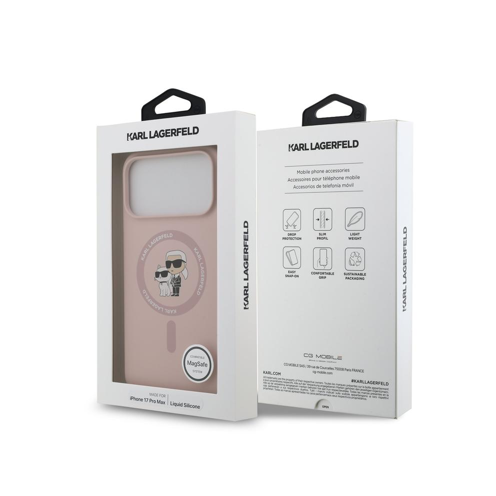 Karl Lagerfeld Liquid Silicone Case For Iphone 17 Pro Max Pink 3666339549442