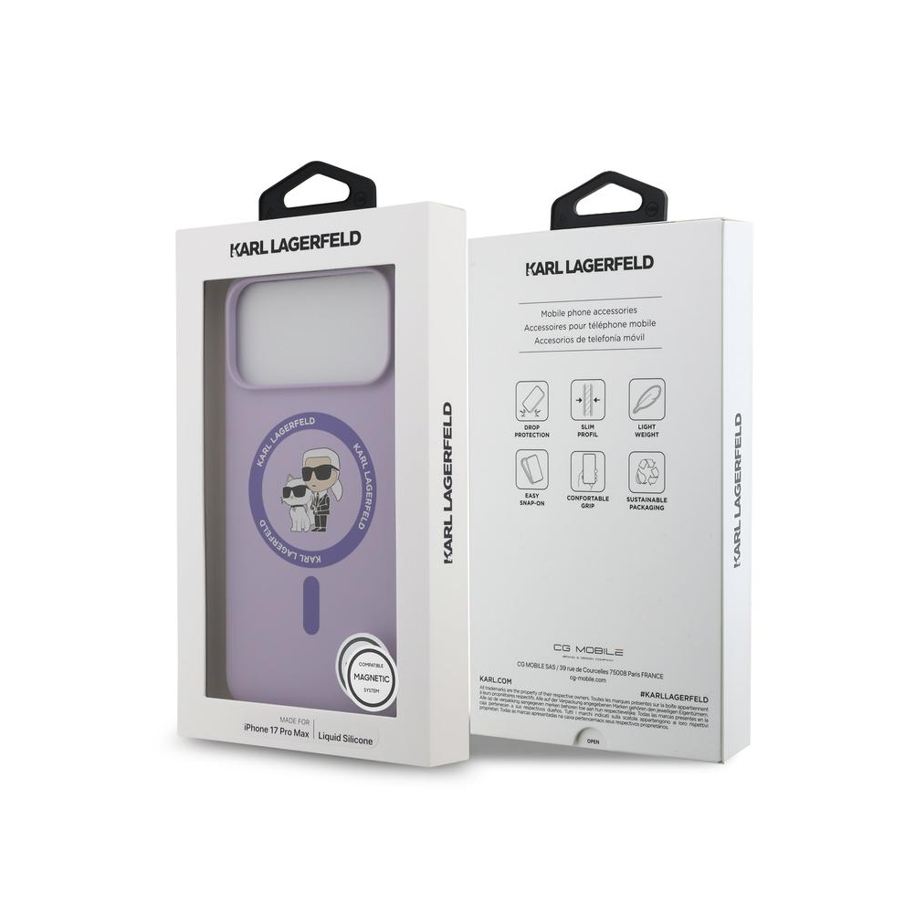 Karl Lagerfeld Liquid Silicone Case For Iphone 17 Pro Max Purple 3666339549404