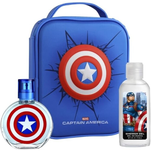 Marvel Captain America Eau De Toilette Spray 100ml Set 3 Pieces