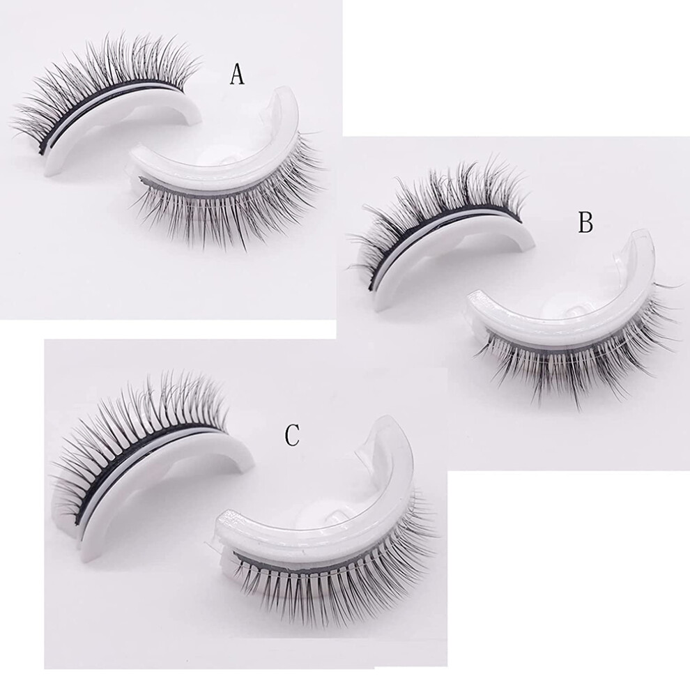 Black Waterproof Reusable 3D Self-Adhesive False Eyelashes, No Glue Needed