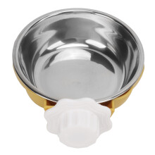 Multi-Pet Stainless Steel Hanging Dog & Cat Feeder Pumpkin Removable Yellow