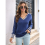 V-Neck Regular Fit Knit Sweater Dark Blue M 5