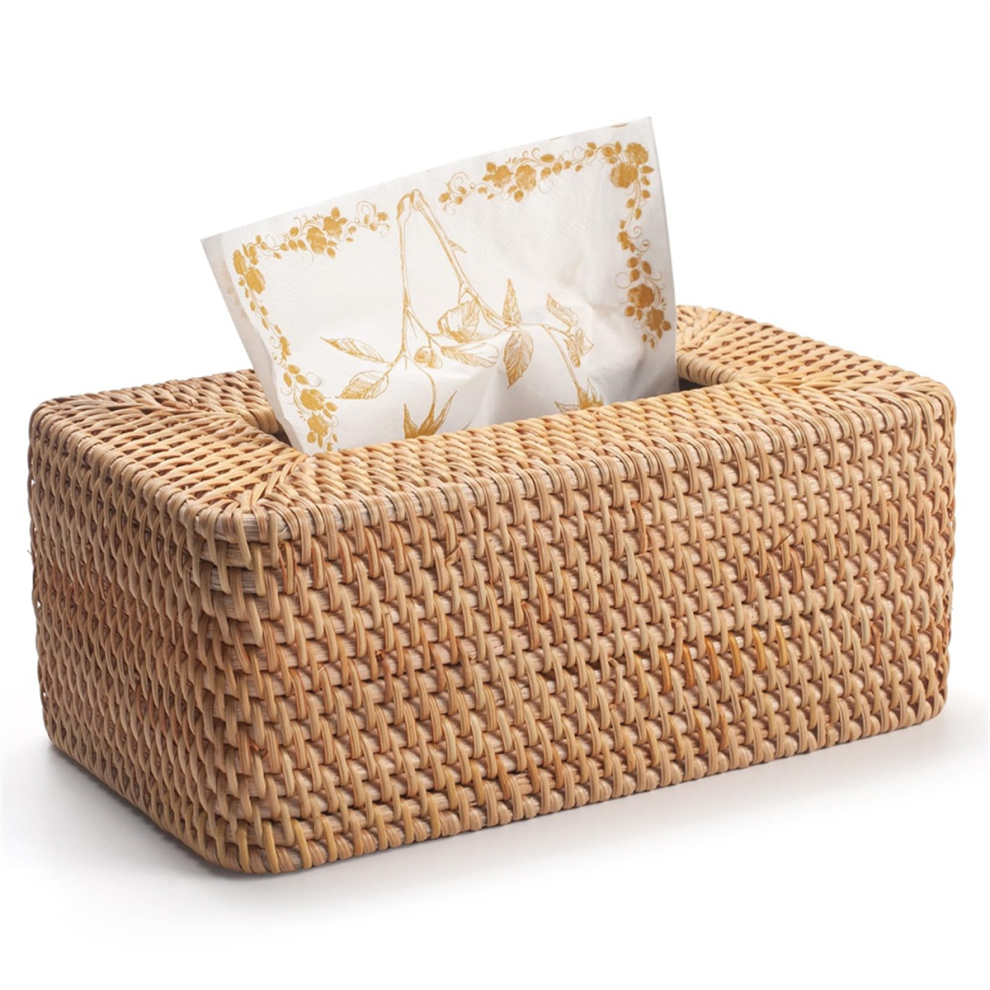 Kepptory Rattan Tissue Box Cover Wicker Holder