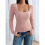 Vierkante hals geribbelde basic tienerjurk Lotus Root roze XL 5